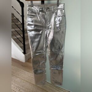 Silver straight leg pants. Size 26.